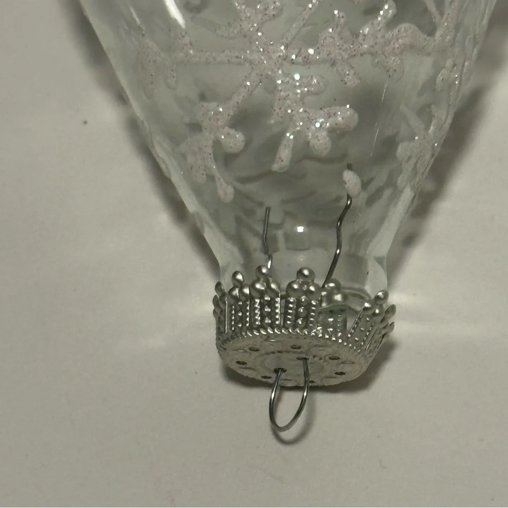 Vintage Glass Ornaments with Snowflake Design